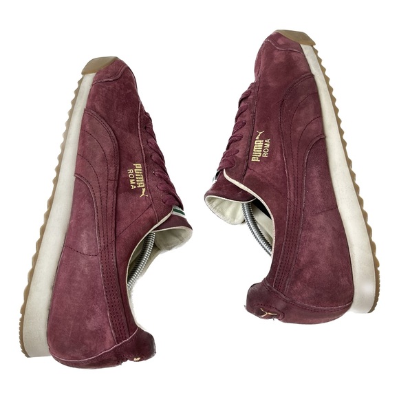 Puma 13 Roma Distressed Cabernet Deep Red Suede Sneaker Shoe 363286-02 - Picture 6 of 10